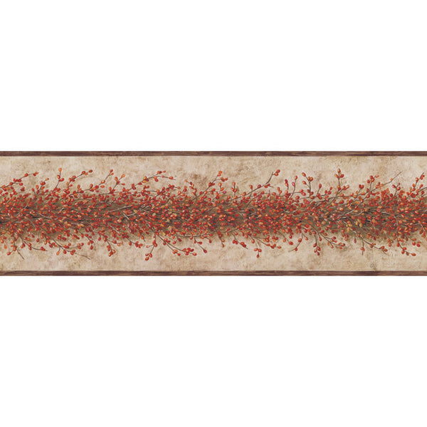 York Wallpaper YC3349BD Welcome Home Pip Berry Garland Border