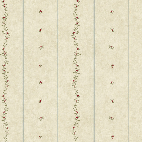 York YC3360 Welcome Home Mini Leaves Stripe Wallpaper