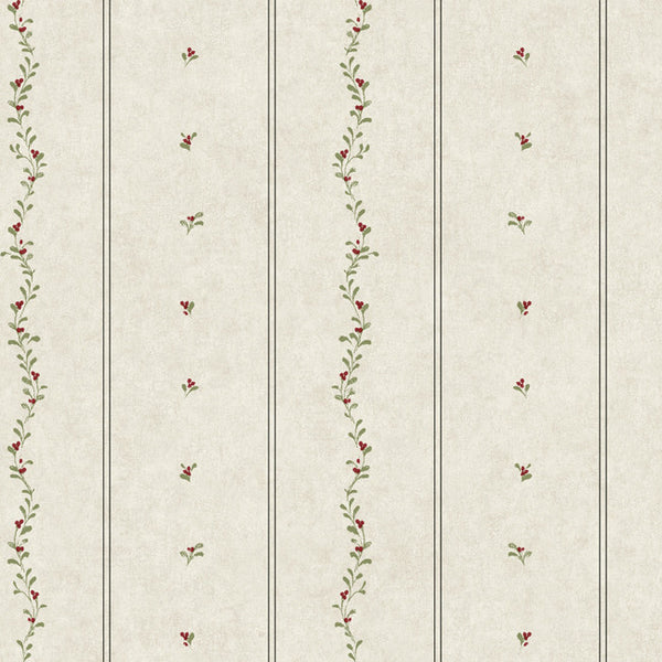 York YC3361 Welcome Home Mini Leaves Stripe Wallpaper