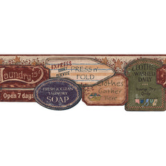 York Wallpaper YC3403BD Welcome Home Laundry Signs Border