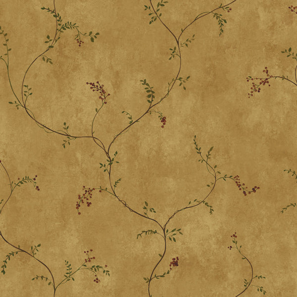 York YC3418 Welcome Home Small Vine W/Berries Wallpaper