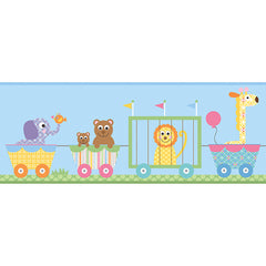 York Wallpaper YS9146BD Peek-A-Boo Circus Train Border