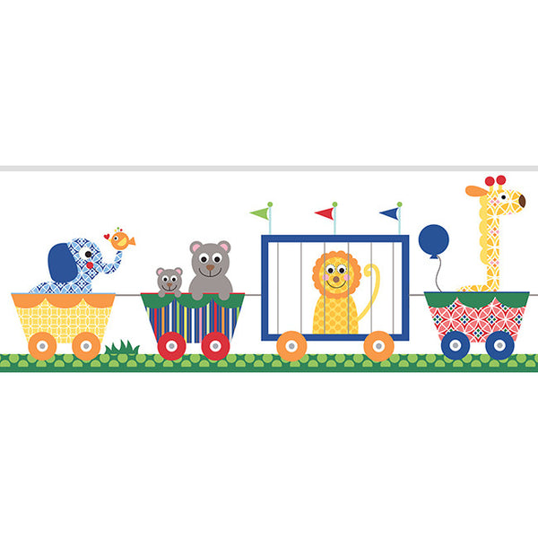 York Wallpaper YS9147BD Peek-A-Boo Circus Train Border