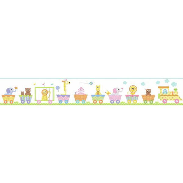 York Wallpaper YS9148BD Kids Book Circus Train Border