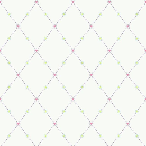 York YS9154 Kids Book Hearts & Harlequins Wallpaper