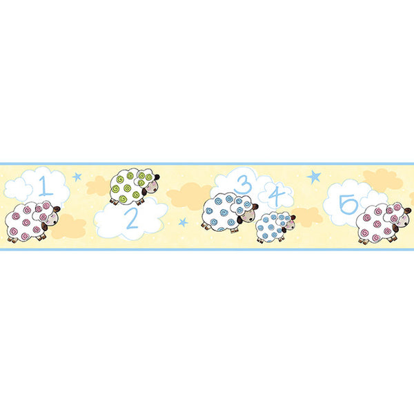 York Wallpaper YS9163BD Peek-A-Boo Counting Sheep Border