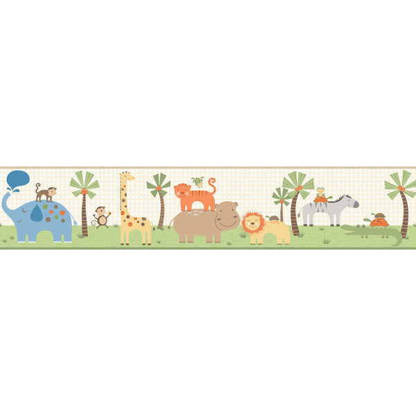 York Wallpaper YS9168BD Peek-A-Boo Jungle Friends Border