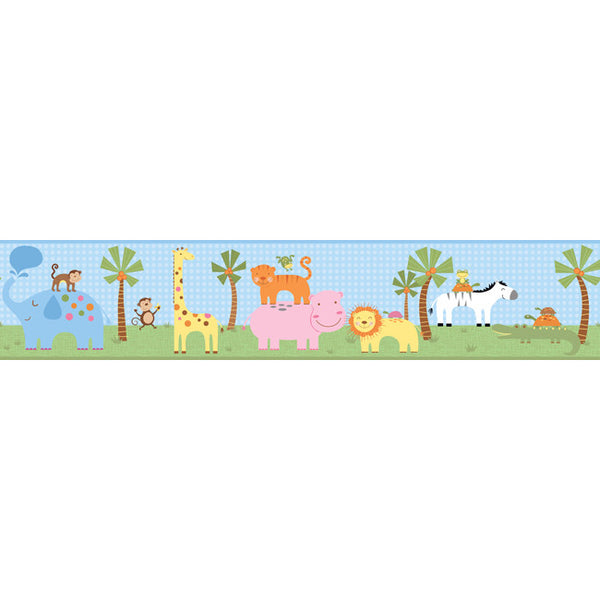 York Wallpaper YS9169BD Peek-A-Boo Jungle Friends Border
