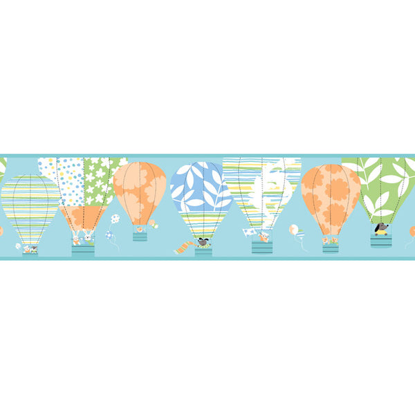 York Wallpaper YS9189BD Peek-A-Boo Hot Air Balloon Border