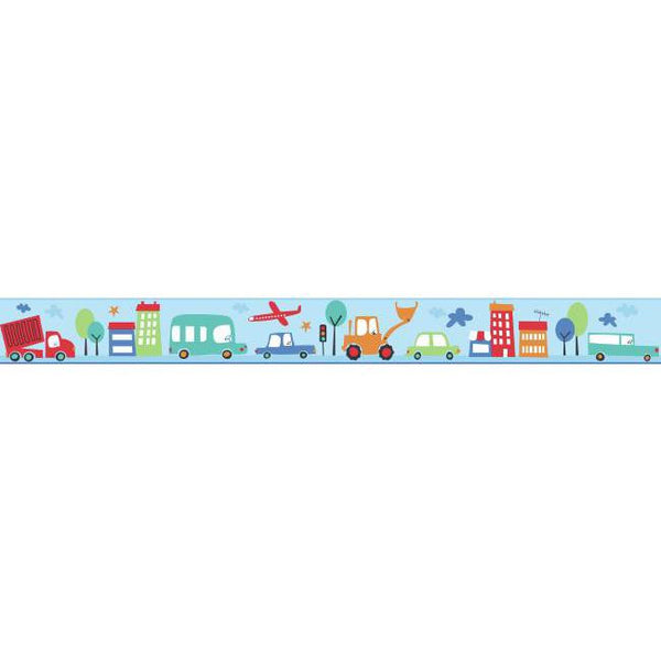 York Wallpaper YS9204BD Kids Book Around Town Border