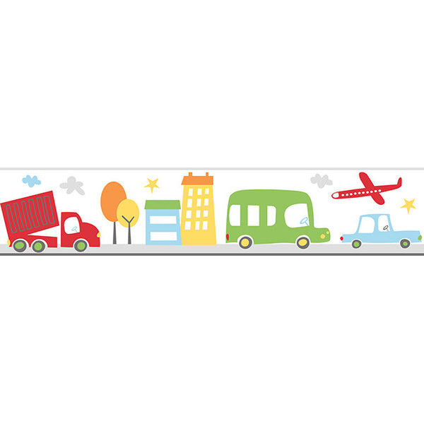 York Wallpaper YS9205BD Peek-A-Boo Around Town Border