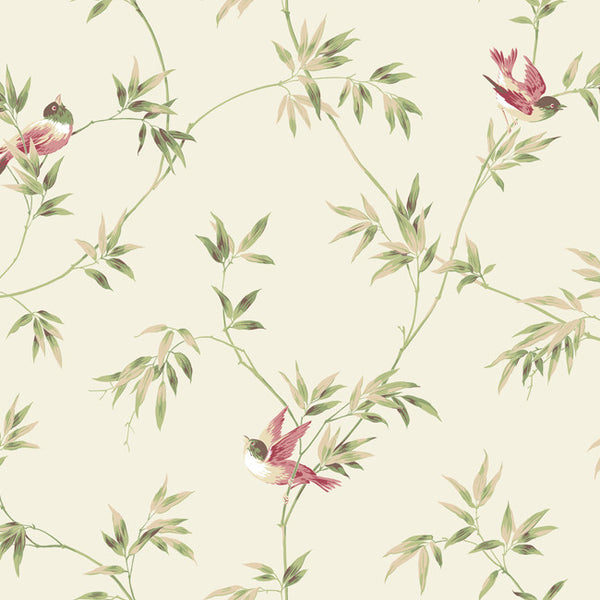 York YV8935 Ashford House Blooms Songbirds Wallpaper