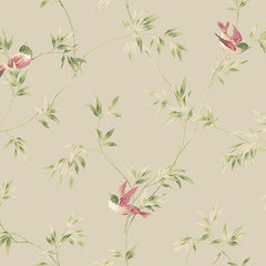 York YV8937 Ashford House Blooms Songbirds Wallpaper