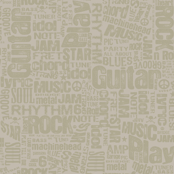 York ZB3128 Boys Will Be Boys Rocker Text Wallpaper
