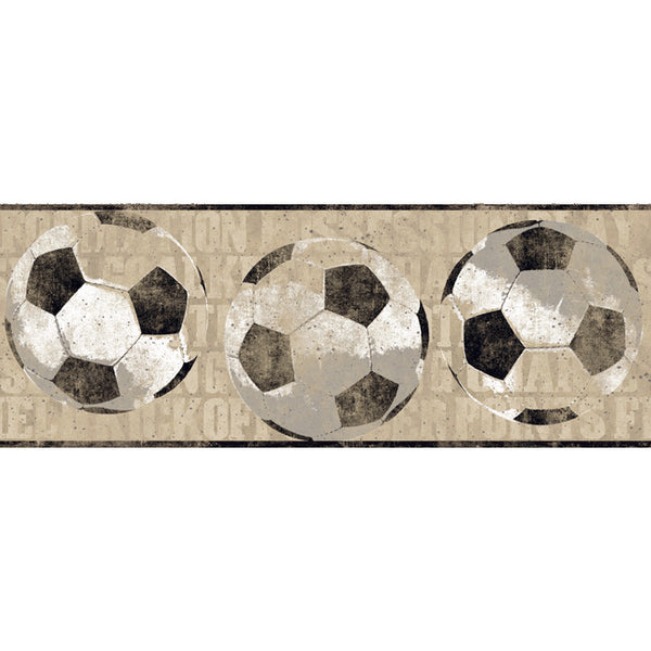 York Wallpaper ZB3170BD Boys Will Be Boys Soccer Ball Border