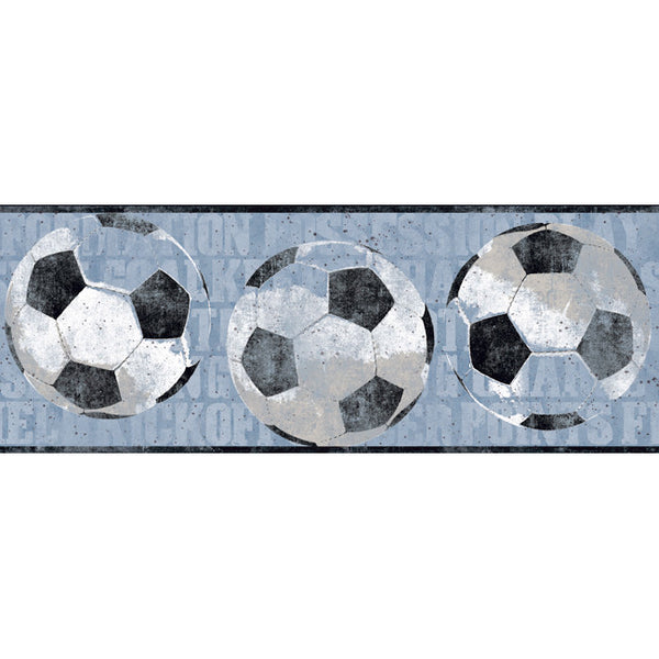 York Wallpaper ZB3173BD Boys Will Be Boys Soccer Ball Border