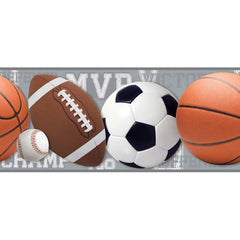 York Wallpaper ZB3182BD Boys Will Be Boys Sports Ball Border