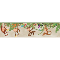 York Wallpaper ZB3218BD Boys Will Be Boys Monkey Border