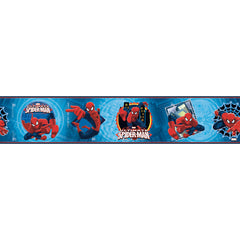 York Wallpaper ZB3262BD Boys Will Be Boys Ultimate Spiderman Badge Border