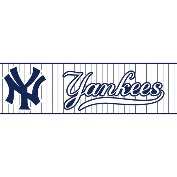 York Wallpaper ZB3308BD Kids Book NY Yankees Pinstripe Border