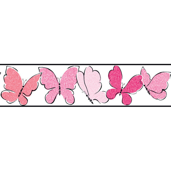 York Wallpaper ZB3427BD Border Portfolio II Doodle Butterfly Border