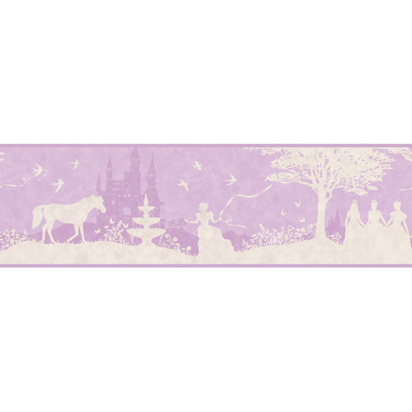 York Wallpaper ZB3433BD Border Portfolio II Princess Scenic Silhouette Border